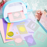 CRASPIRE 4Pcs 4 Styles Carbon Steel Cutting Dies Stencils, for DIY Scrapbooking/Photo Album, Decorative Embossing DIY Paper Card, Matte Platinum Color, 13.4x10.4x0.08cm, 1pc/style