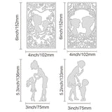 CRASPIRE 4Pcs 4 Styles Mother's Day Carbon Steel Cutting Dies Stencils, for DIY Scrapbooking/Photo Album, Decorative Embossing DIY Paper Card, Matte Platinum Color, 15.2x10.2x0.08cm, 1pc/style