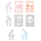 CRASPIRE 4Pcs 4 Styles Mother's Day Carbon Steel Cutting Dies Stencils, for DIY Scrapbooking/Photo Album, Decorative Embossing DIY Paper Card, Matte Platinum Color, 15.2x10.2x0.08cm, 1pc/style