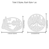 CRASPIRE 2Pcs Tree & Mountain Pattern Carbon Steel Cutting Dies Stencils, for DIY Scrapbooking/Photo Album, Decorative Embossing DIY Paper Card, Tree Pattern, 1pc/style