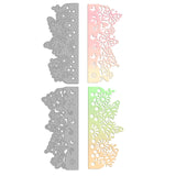 CRASPIRE 2Pcs 2 Style Carbon Steel Cutting Dies Stencils, for DIY Scrapbooking/Photo Album, Decorative Embossing DIY Paper Card, Matte Platinum Color, Butterfly Pattern, 1pc/style