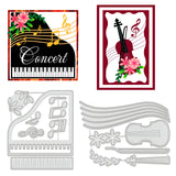 2Sheets Piano and Cello Die-Cuts Concert Cutting Dies for DIY Scrapbooking Festival Greeting Cards Diary Journal Making Paper Cutting Album Envelope Decoration