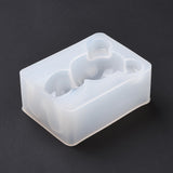 Silicone Molds, Resin Casting Molds, For UV Resin, Epoxy Resin Jewelry Making, Bear, White, 70x52x28mm