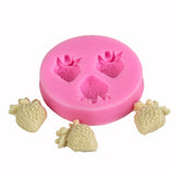 Food Grade Silicone Molds, Fondant Molds, For DIY Cake Decoration, Chocolate, Candy Mold, Strawberry, Pink, 50.5x8.5mm