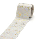 Craspire Heart and Flat Round with Word Love Valentine's Stickers Self Adhesive Tag Labels, Decorative Stickers, for Wedding Valentine's Supplies, White, 25mm, 25x25mm, 300pcs/roll