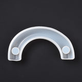 2PCS DIY Curved Line C Shape Candlestick Silicone Molds, Resin Casting Molds, For UV Resin, Epoxy Resin Craft Making, White, 194x120x29mm, Inner Size(Candle Setting): 22.5mm