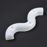 2PCS DIY Wavy Line M Shape Candlestick Silicone Molds, Resin Casting Molds, For UV Resin, Epoxy Resin Craft Making, White, 285x67x29mm, Inner Size(Candle Setting): 22.5mm