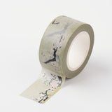 Craspire Plum Blossom Pattern DIY Scrapbook, Decorative Paper Tapes, Adhesive Tapes, Dark Khaki, 20mm, about 10m/roll
