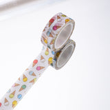 Craspire DIY Scrapbook Decorative Paper Tapes, Adhesive Tapes, Ice Cream, White, 15mm, 5m/roll(5.46yards/roll)