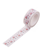 Craspire DIY Scrapbook Decorative Paper Tapes, Adhesive Tapes, Flower, White, 15mm, 5m/roll(5.46yards/roll)