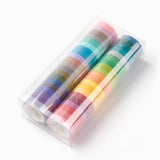 Craspire DIY Scrapbook Decorative Adhesive Tapes, Rainbow Color Craft Paper Tape, with Plastic Box, Mixed Color, 7.5mm, 5m/roll, 40rolls/box
