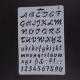 CRASPIRE Plastic Drawing Painting Stencils Templates, Rectangle, Alphabet & Number Pattern, White, 25.5x17.4x0.04cm