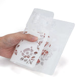 CRASPIRE Plastic Drawing Painting Stencils Templates, Rectangle, Flower Pattern, White, 25.5x17.4x0.04cm