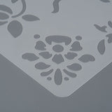 CRASPIRE Plastic Drawing Painting Stencils Templates, Rectangle, Flower Pattern, White, 25.5x17.4x0.04cm
