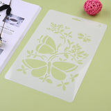 CRASPIRE Plastic Drawing Painting Stencils Templates, Rectangle, Butterfly Pattern, White, 25.5x17.4x0.04cm