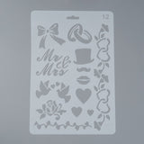 CRASPIRE Plastic Drawing Painting Stencils Templates, Rectangle, Bowknot Pattern, White, 25.5x17.4x0.04cm, 2pc/set