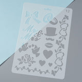 CRASPIRE Plastic Drawing Painting Stencils Templates, Rectangle, Bowknot Pattern, White, 25.5x17.4x0.04cm, 2pc/set