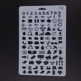 CRASPIRE Plastic Drawing Painting Stencils Templates, Rectangle, Mark Pattern, White, 25.5x17.4x0.04cm