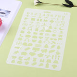 CRASPIRE Plastic Drawing Painting Stencils Templates, Rectangle, Mark Pattern, White, 25.5x17.4x0.04cm