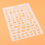 CRASPIRE Plastic Drawing Painting Stencils Templates, Rectangle, Mark Pattern, White, 25.5x17.4x0.04cm