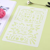 CRASPIRE Plastic Drawing Painting Stencils Templates, Rectangle, Mark Pattern, White, 25.5x17.4x0.04cm