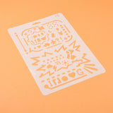 CRASPIRE Plastic Drawing Painting Stencils Templates, Rectangle, Mark Pattern, White, 25.5x17.4x0.04cm