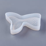 Silicone Molds, Resin Casting Molds, For UV Resin, Epoxy Resin Jewelry Making, Mermaid Tail, White, 91x62x15mm, Inner size: 81x52mm