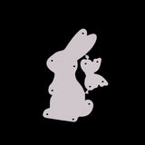 CRASPIRE Bunny Frame Carbon Steel Cutting Dies Stencils, Rabbit with Bowknot for DIY Scrapbooking/Photo Album, Decorative Embossing Paper Card, Matte Platinum, 8.1x4.9x0.08cm