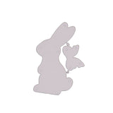 CRASPIRE Bunny Frame Carbon Steel Cutting Dies Stencils, Rabbit with Bowknot for DIY Scrapbooking/Photo Album, Decorative Embossing Paper Card, Matte Platinum, 8.1x4.9x0.08cm