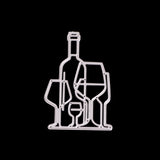 CRASPIRE Wine Glass Frame Carbon Steel Cutting Dies Stencils, for DIY Scrapbooking/Photo Album, Decorative Embossing DIY Paper Card, Matte Platinum, 9x5.6x0.08cm