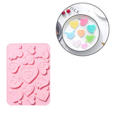 Heart Shape Food Grade Silicone Molds, Baking Molds, for Chocolate, Candy, Biscuits Molds, Pink, 234x166x7.5mm