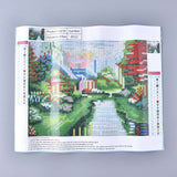 Craspire DIY Diamond Painting Kits For Kids, with Diamond Painting Cloth, Resin Rhinestones, Diamond Sticky Pen, Tray Plate and Glue Clay, Forest Cabin, Mixed Color, 30x25cm, 2Set/Pack