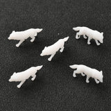 3D Resin Model, UV Resin Filler, Epoxy Resin Jewelry Making, Wolf, White, 9x19x4mm