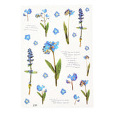 Craspire Plastic Self Adhesive Stickers, Flower Pattern, Light Sky Blue, 15x10.5x0.01cm, 10sheets/set