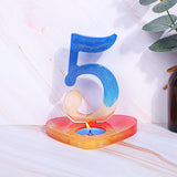 3PCS Number DIY Candle Silicone Molds Making, for UV Resin, Epoxy Resin Jewelry Making, Num.5, 13.3x8x1.3cm