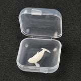 Whale Shaped Plastic Decorations, Luminous/Glow in the Dark, for DIY Silicone Molds, White, 25x12x9.5mm, Box: 40x34.5x18.5mm