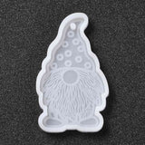 Easter Theme DIY Pendant Silicone Mold, Resin Casting Molds, for UV Resin, Epoxy Resin Jewelry Making, Dwarfs, White, 67x41x6mm, Hole: 2.5mm