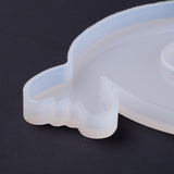 5PCS Puffer DIY Candle Holder Silicone Molds, Resin Casting Molds, For UV Resin, Epoxy Resin Jewelry Making, White, 13.2x13.1x1cm, Candle Tray: 3.8cm