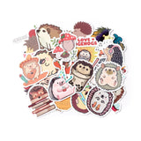 Craspire Autumn Theme Waterproof Self Adhesive Paper Stickers, for Suitcase, Skateboard, Refrigerator, Helmet, Mobile Phone Shell, Colorful, Hedgehog Pattern, 43~75x40~60x0.2mm, about 50pcs/bag, 5bags/set