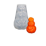 2PCS DIY Halloween 3 Pumpkin Jack-O'-Lantern Candle Silicone Molds, for Scented Candle Making, White, 12.3x8cm, Inner Diameter: 5.6cm