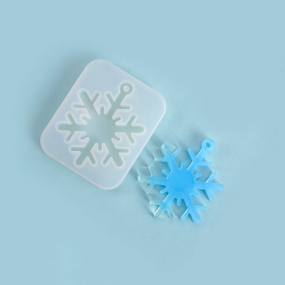 CRASPIRE Christmas Theme DIY Snowflake Pendant Silicone Molds, Resin ...