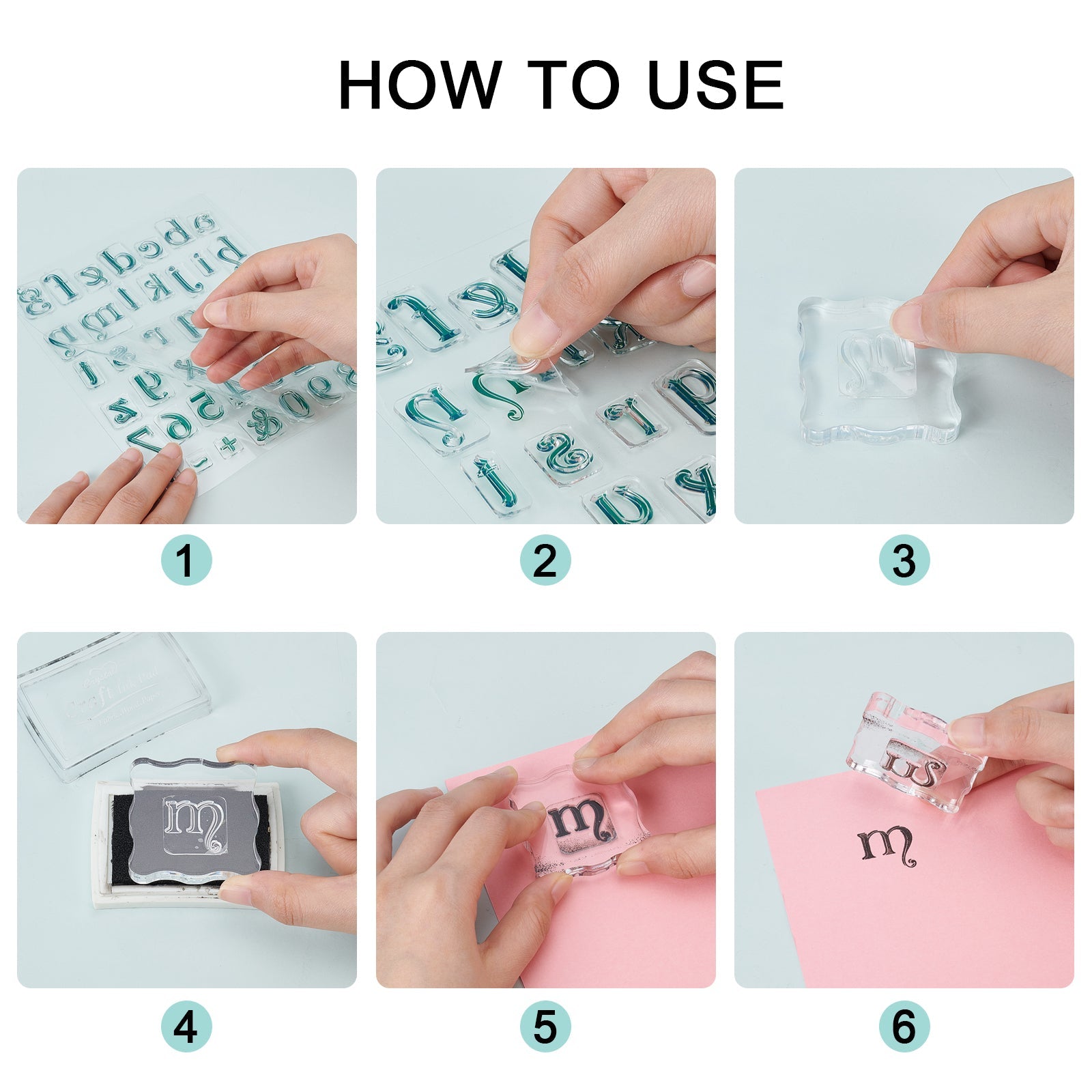 Craspire Plastic Stamps, for DIY Scrapbooking, Photo Album Decorative, Cards Making, Stamp Sheets, Alphabet A~Z, Number 0~9, Mark &, +, -, ., Mixed