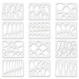 CRASPIRE 12Pcs 12 Style Plastic Drawing Painting Stencils Templates, Mixed Patterns, 20x25cm, 1pc/style