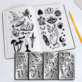 CRASPIRE 4Pcs 4 Style 304 Stainless Steel Cutting Dies Stencils, for DIY Scrapbooking/Photo Album, Decorative Embossing, Mixed Patterns, 10.1x17.7cm, 1pc/style