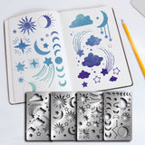 CRASPIRE 4Pcs 4 Style 304 Stainless Steel Cutting Dies Stencils, for DIY Scrapbooking/Photo Album, Decorative Embossing, Planet Pattern, 10.1x17.7cm, 1pc/style