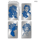 CRASPIRE 4Pcs 4 Style 304 Stainless Steel Cutting Dies Stencils, for DIY Scrapbooking/Photo Album, Decorative Embossing, Women Pattern, 17.7x10.1cm, 1pc/style