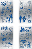 CRASPIRE 4Pcs 4 Style 304 Stainless Steel Cutting Dies Stencils, for DIY Scrapbooking/Photo Album, Decorative Embossing DIY Paper Card, Stainless Steel Color, Valentine's day Themed Pattern, 17.7x10.1cm, 1pc/style