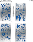 CRASPIRE 4Pcs 4 Style 304 Stainless Steel Cutting Dies Stencils, for DIY Scrapbooking/Photo Album, Decorative Embossing DIY Paper Card, Stainless Steel Color, Valentine's day Themed Pattern, 17.7x10.1cm, 1pc/style