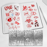 CRASPIRE 4Pcs 4 Style 304 Stainless Steel Cutting Dies Stencils, for DIY Scrapbooking/Photo Album, Decorative Embossing DIY Paper Card, Stainless Steel Color, Valentine's day Themed Pattern, 17.7x10.1cm, 1pc/style