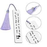 Dad Rectangle Bookmark for Reader, Stainless Steel Bookmark with Big Nylon Tassel, Word, 125x26mm